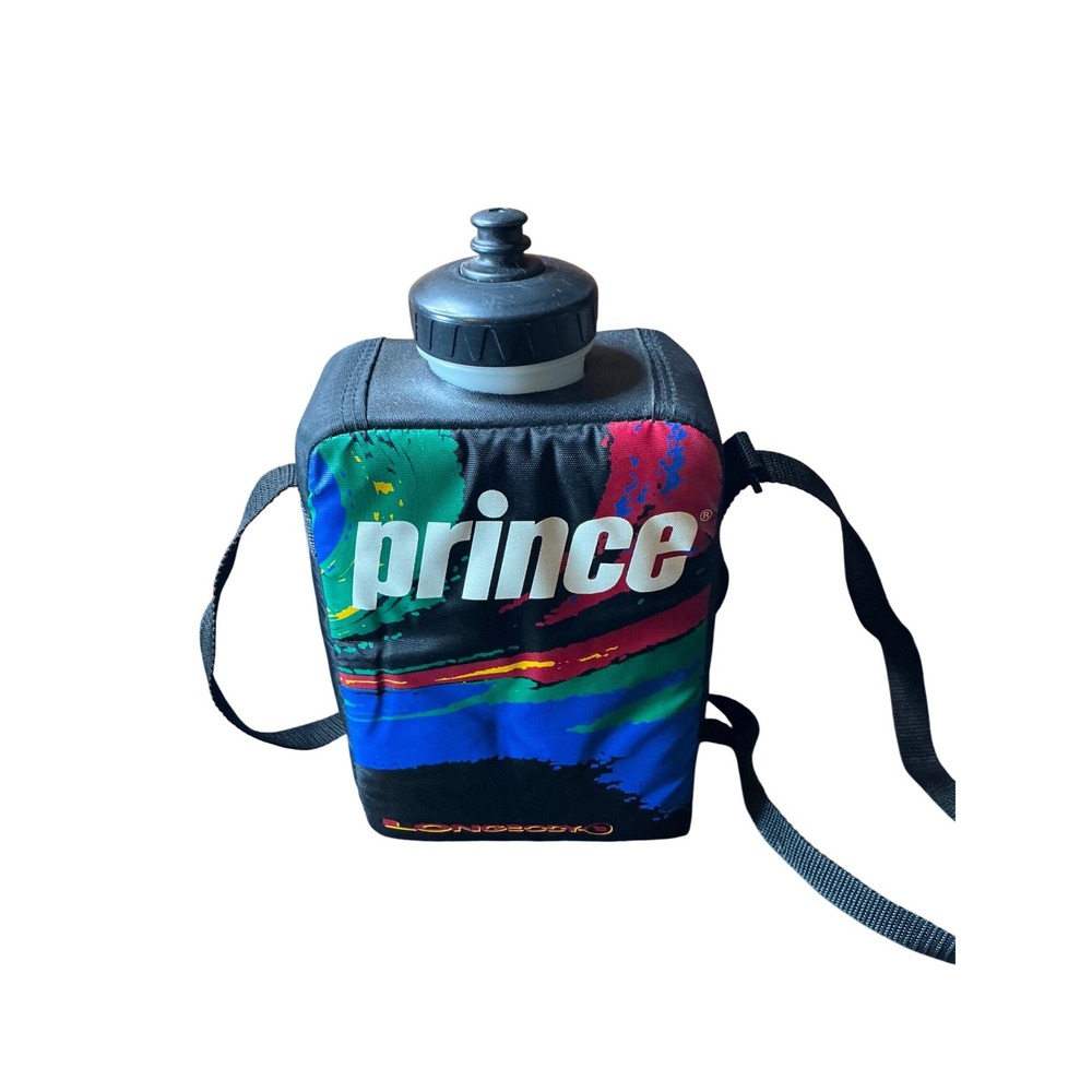 Vintage Prince Longbody Water Bottle Insulated Carrier Bag 90s Neon Splatter